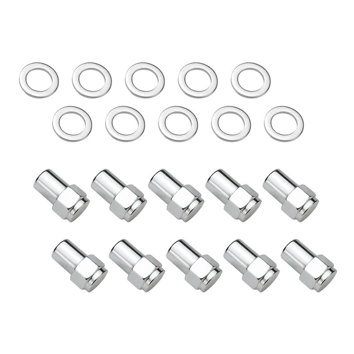 Street Pro Wheel Lug Nut Kit, Chrome 002 Streetpro Mag, Length 1.56, 1/2, .700 shank, Set of 10 - STP-WN5200K10-CHM