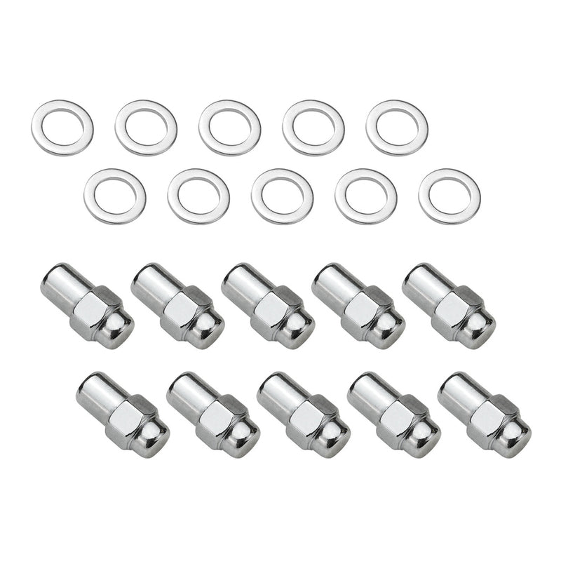 Wheel Lug Nut Kit, Chrome 002 Streetpro Mag, Length 1.56, 7/16, .700 shank, Set of 10 - STP-WN5202K10-CHM STP-WN5202K10-CHM