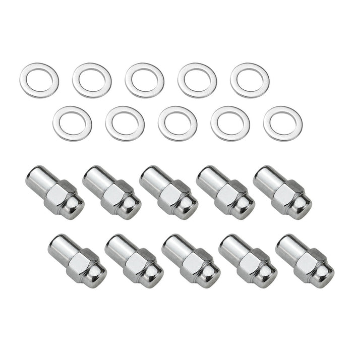 Wheel Lug Nut Kit, Chrome 002 Streetpro Mag, Length 1.56, 7/16, .700 shank, Set of 10 - STP-WN5202K10-CHM