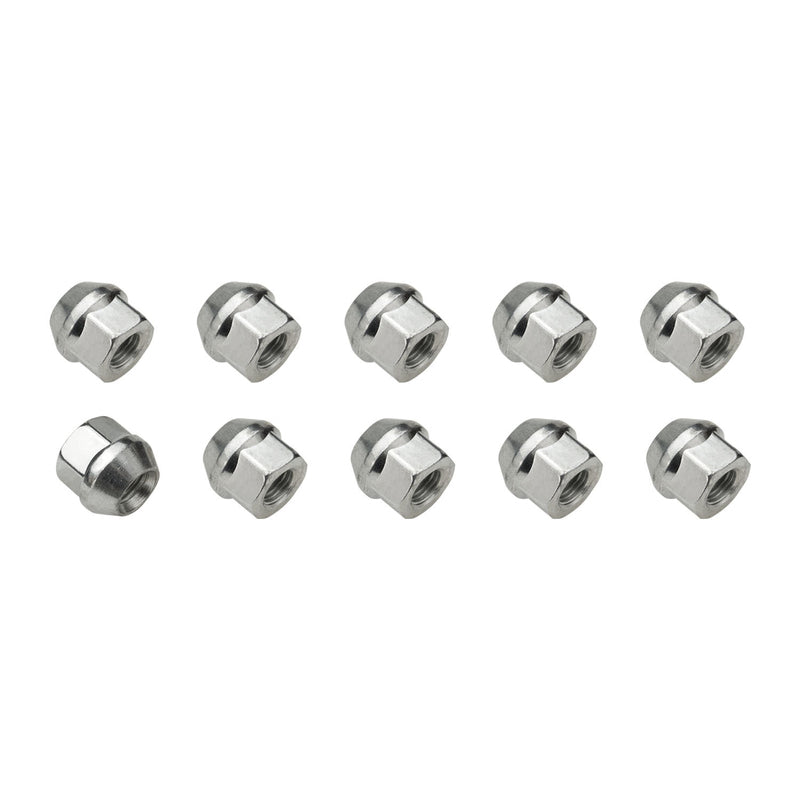 Wheel Lug Nut Kit Chrome, Acorn Open End Bulge, Length, 0.87, 7/16 inch, Set of 10 - STP-WN5352K10-CHM-OP STP-WN5352K10-CHM-OP