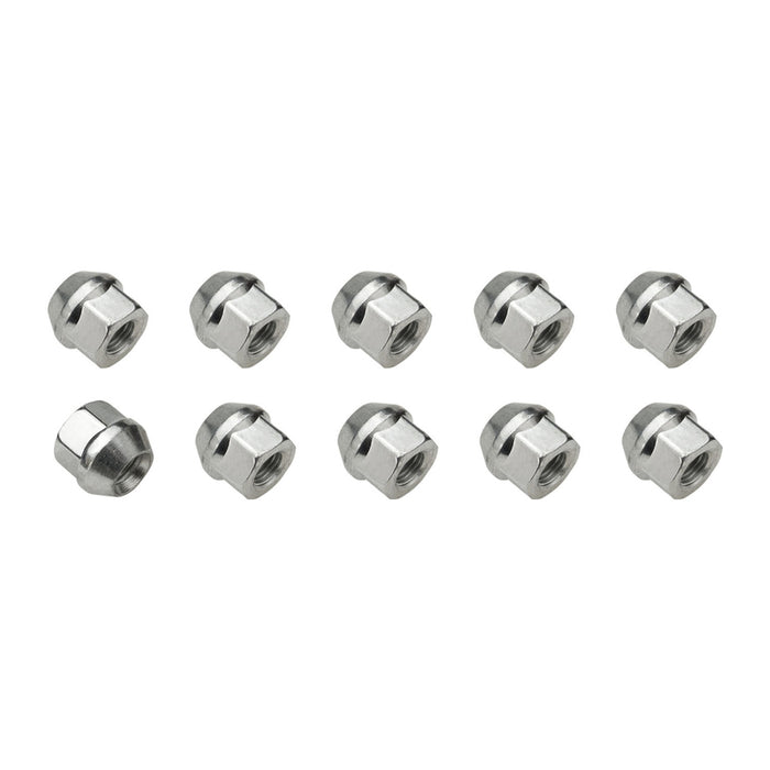 Wheel Lug Nut Kit Chrome, Acorn Open End Bulge, Length, 0.87, 7/16 inch, Set of 10 - STP-WN5352K10-CHM-OP