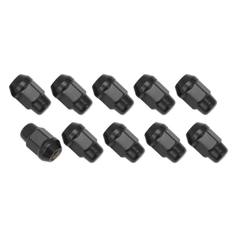 Wheel Lug Nut Kit, Black, Acorn Bulge, length 1.42, M12 x 1.50, Set of 10 - STP-WN5405K10-BLK STP-WN5405K10-BLK