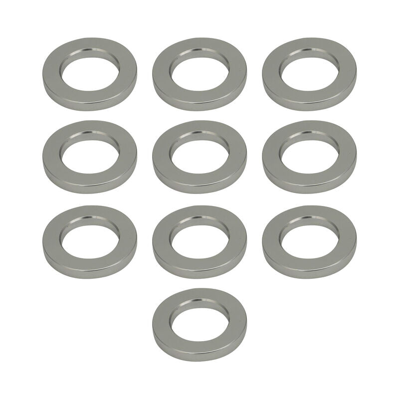 Street Pro Wheel Lug Nut Washers, Billet Aluminium, 4mm Thick / 29mm OD, Set of 10, Silver - STP-WN5500-10 STP-WN5500-10
