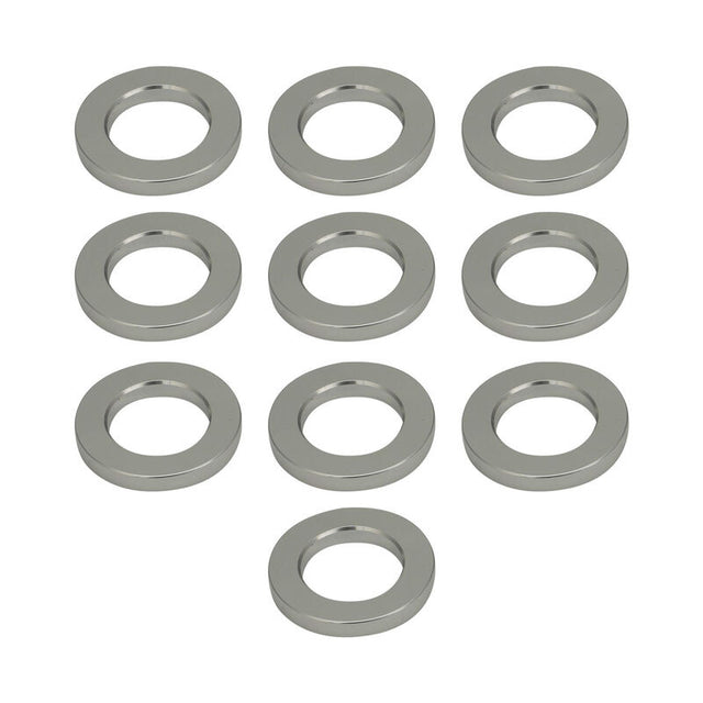 Street Pro Wheel Lug Nut Washers, Billet Aluminium, 4mm Thick / 29mm OD, Set of 10, Silver - STP-WN5500-10 STP-WN5500-10