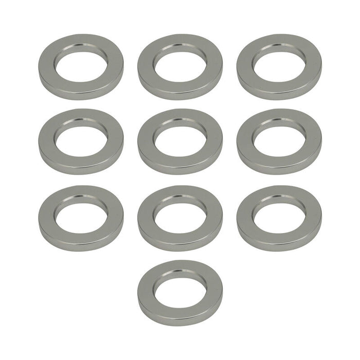 Street Pro Wheel Lug Nut Washers, Billet Aluminium, 4mm Thick / 29mm OD, Set of 10, Silver - STP-WN5500-10