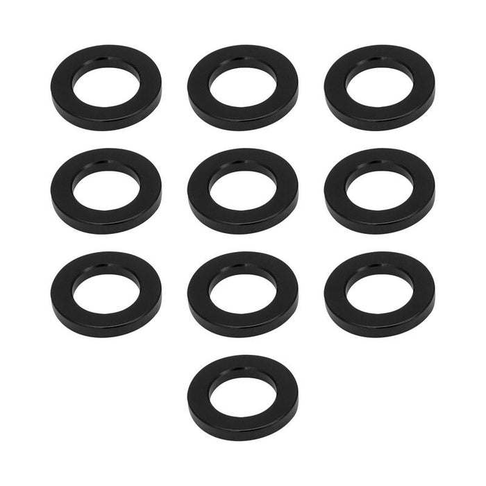 Street Pro Wheel Lug Nut Washers, Billet Aluminium, 4mm Thick / 29mm OD, Set of 10, Black - STP-WN5500-BLK-10