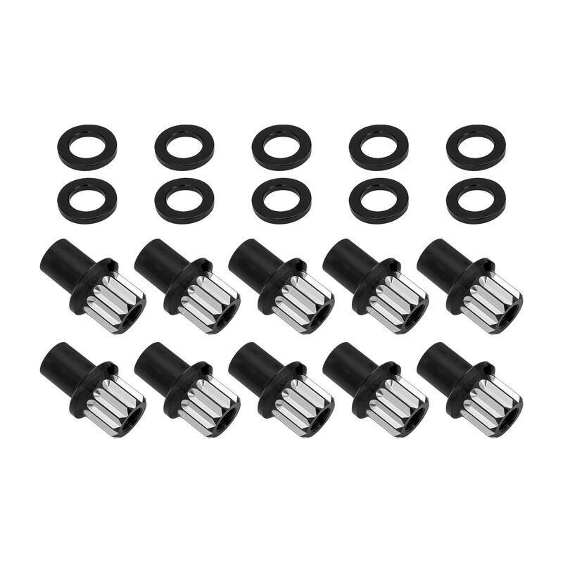 Street Pro Wheel Lug Nut & Washer Kit, 7/16''-20 Open, Cold Forged Billet Aluminium, 0.850" Shank, Black, Set of 10 - STP-WN6200K10-BLK-O STP-WN6200K10-BLK-O