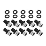 Street Pro Wheel Lug Nut & Washer Kit M12x1.50 Open, Cold Forged Billet Aluminium, 0.850" Shank, Black, Set of 10 - STP-WN6400K10-BLK-O STP-WN6400K10-BLK-O