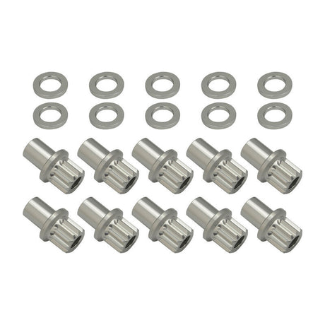 Street Pro Wheel Lug Nut & Washer Kit M12x1.50 Open, Cold Forged Billet Aluminium, 0.850" Shank, Silver, Set of 10 - STP-WN6400K10-SIL-O STP-WN6400K10-SIL-O