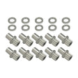 Street Pro Wheel Lug Nut & Washer Kit M12x1.50 Open, Cold Forged Billet Aluminium, 0.850" Shank, Silver, Set of 10 - STP-WN6400K10-SIL-O STP-WN6400K10-SIL-O