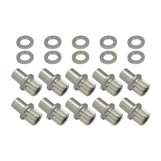 Street Pro Wheel Lug Nut & Washer Kit M12x1.50 Open, Cold Forged Billet Aluminium, 0.850" Shank, Silver, Set of 10 - STP-WN6400K10-SIL-O STP-WN6400K10-SIL-O