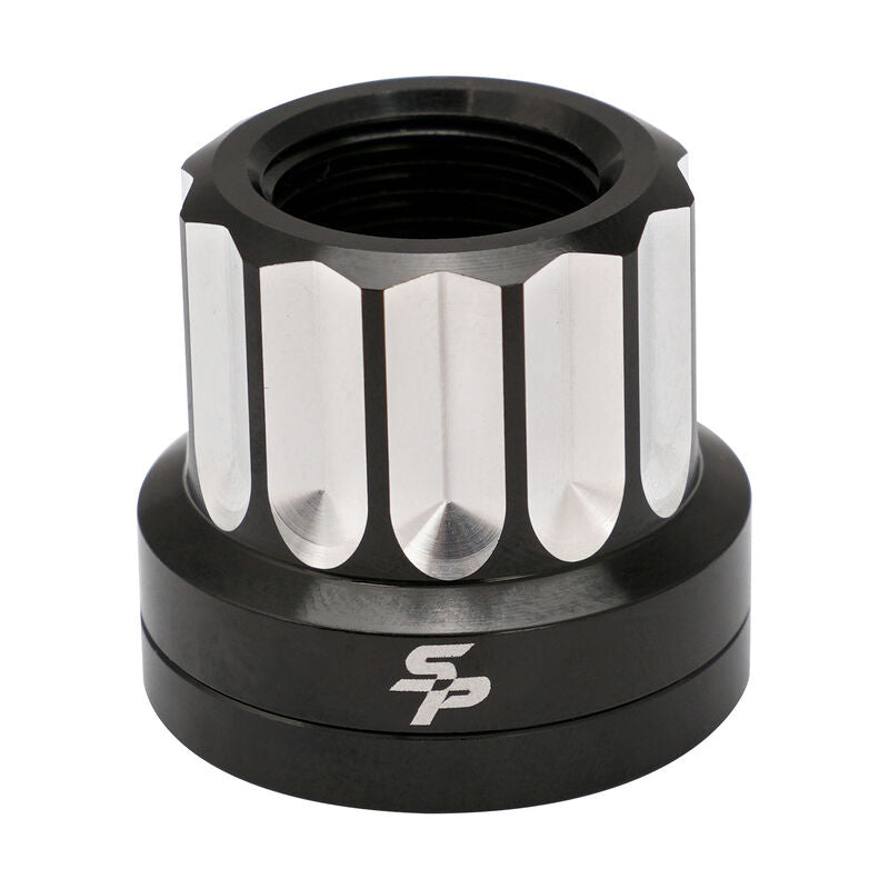 Street Pro Wheel Nut & Washer Kit, 5/8''-18, Cold Forged Billet Aluminium, Black Milled, 12-Point, Set of 10 - STP-WN6500K10-BLK