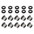 Street Pro Wheel Nut & Washer Kit, 5/8''-18, Cold Forged Billet Aluminium, Black Milled, 12-Point, Set of 10 - STP-WN6500K10-BLK STP-WN6500K10-BLK