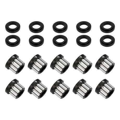 Street Pro Wheel Nut & Washer Kit, 5/8''-18, Cold Forged Billet Aluminium, Black Milled, 12-Point, Set of 10 - STP-WN6500K10-BLK STP-WN6500K10-BLK