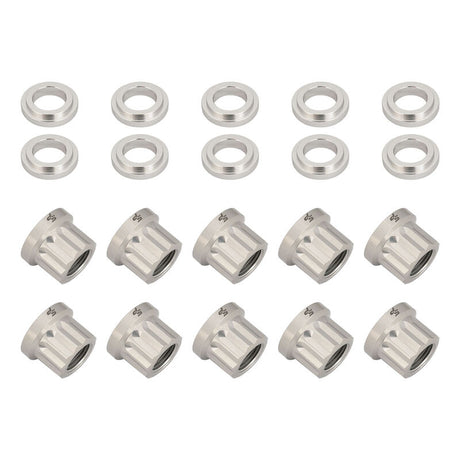 Street Pro Wheel Nut & Washer Kit, 5/8''-18, Cold Forged Billet Aluminium, Silver, 12-Point, Set of 10 - STP-WN6500K10-SIL STP-WN6500K10-SIL