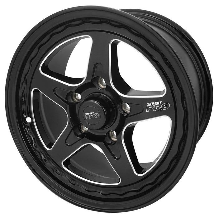 Street Pro ll V Convo Pro Wheel Black 15x8 in. For Holden Commodore Bolt Circle 5 x 120mm (+42) 6.15 in. Back Space - STP002-158000COM-BK