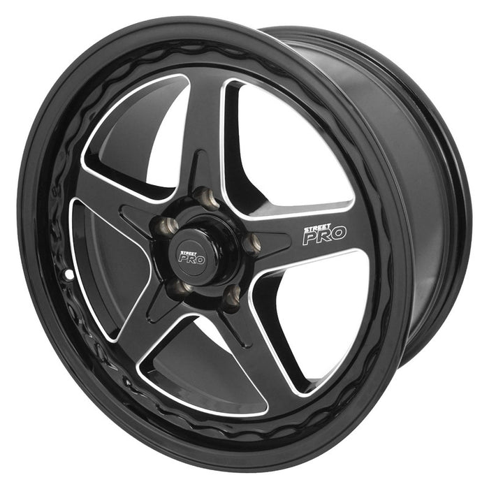 Street Pro ll Convo Pro Wheel Black 17x8 in. Commodore Bolt Circle 5 x 120mm (42) 6.15 in. Back Space - STP002-178000COM-BK