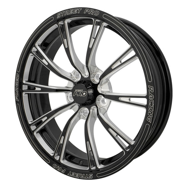 Street Pro 009 Series Forged Wheel, Front 17x4.5'' / 2.25'' Backspace (-13) / 5x120mm Bolt Circle Holden, Gloss Black Milled, Each - STP009-174500COM-BK STP009-174500COM-BK