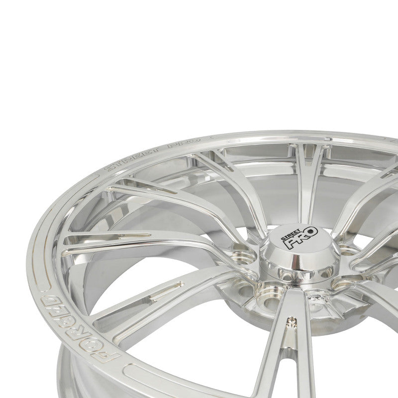 Street Pro 009 Series Forged Wheel, Front 17x4.5'' / 2.25'' Backspace (-13) / 5x4.50" Bolt Circle Ford, Polished, Each - STP009-174500F-POL