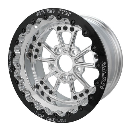 Street Pro 009 Series Forged Wheel, Rear Beadlock 15x10'' / 4.50'' Backspace (-25) / 5x4.50" Bolt Circle Ford, Polished - STP009-BL151000F-POL STP009-BL151000F-POL