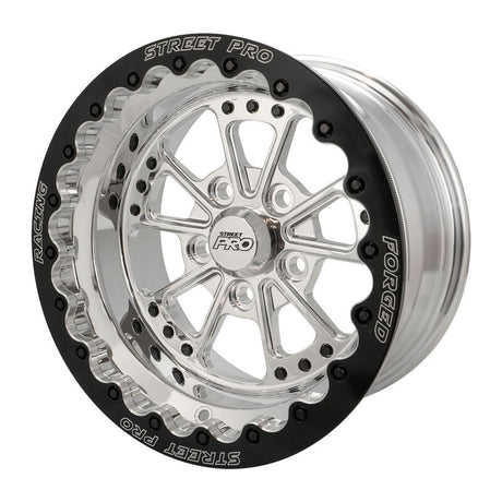 Street Pro 009 Series Forged Wheel, Rear Beadlock 15x8'' / 3.50'' Backspace (-25) / 5x4.50" Bolt Circle Ford, Polished - STP009-BL158000F-POL STP009-BL158000F-POL