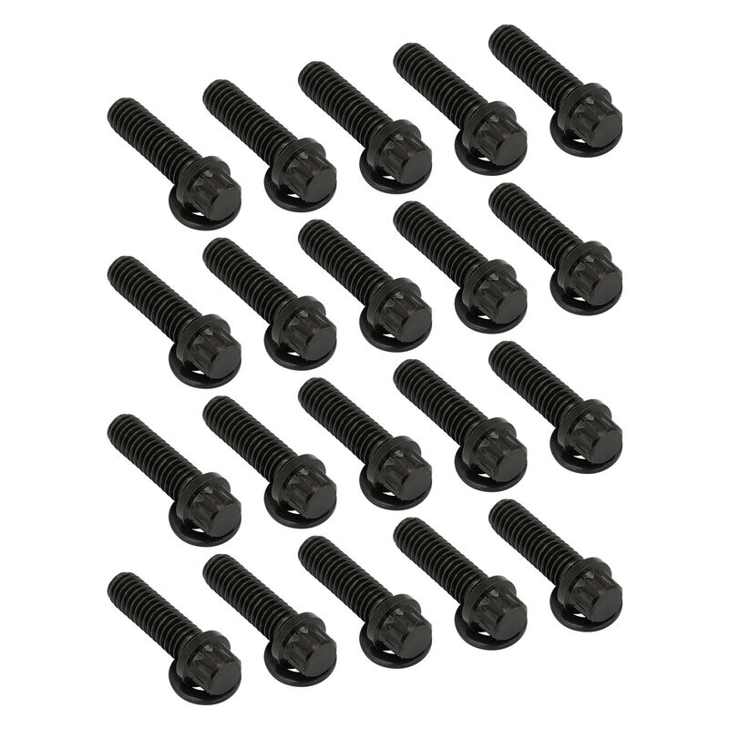 Street Pro Wheels Beadlock Ring Bolt & Washer Kit, 5/16''-18 Thread, 1.00'' UHL (25mm), 20 Pack - STP009-BLBK STP009-BLBK