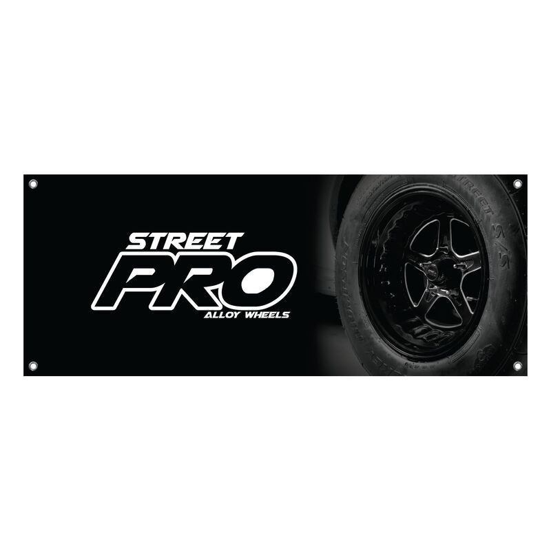 Street Pro Wheels Vinyl Banner 2500mm x 1000mm, Street Pro Logo, Each - STPBANNER25 STPBANNER25