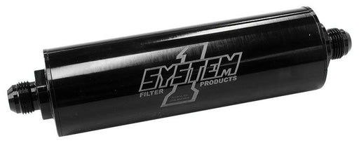 System 1 Long Billet In-Line Fuel Filter Black Anodized (SY202-202412-B) SY202-202412-B