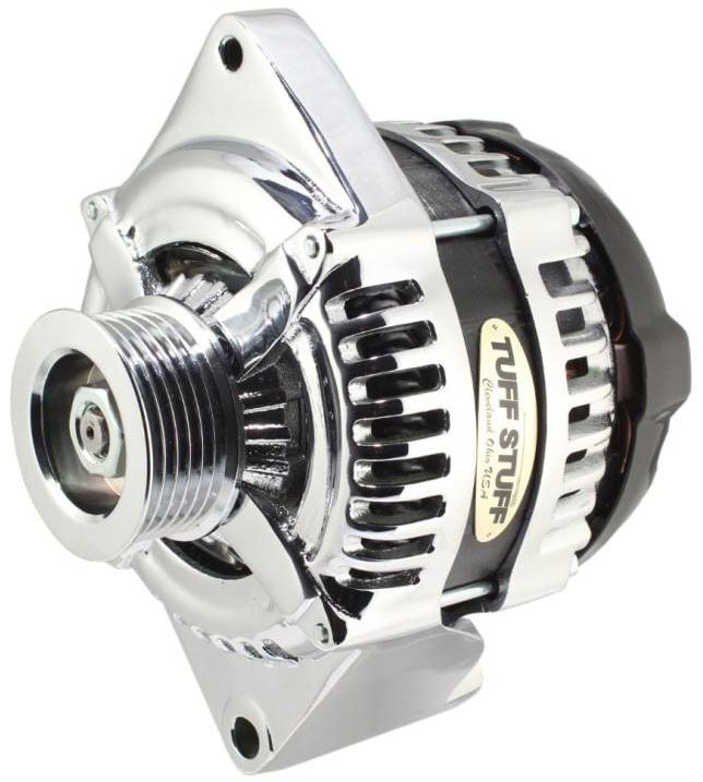 Tuff Stuff 1-Wire 225 AMP Ford Alternator, 6-Groove Pulley, Chrome (TUF8441C6G1W) TUF8441C6G1W