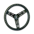 Fast Lane 15" Alloy Dished Drilled Steering Wheel - Black