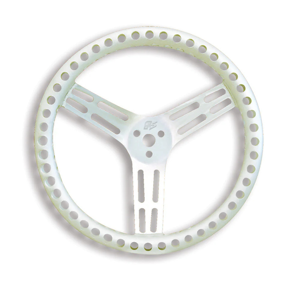Fast Lane 15" Alloy Dished Drilled Steering Wheel - Raw
