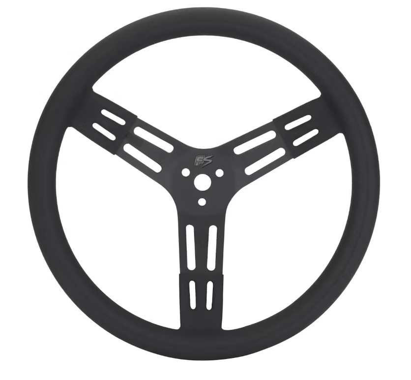 Fast Lane 15" Steel Dished Steering Wheel - Black