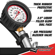 Longacre Liquid Filled 2-1/2” GID Quick Fill Tire Gauge 0-60 psi