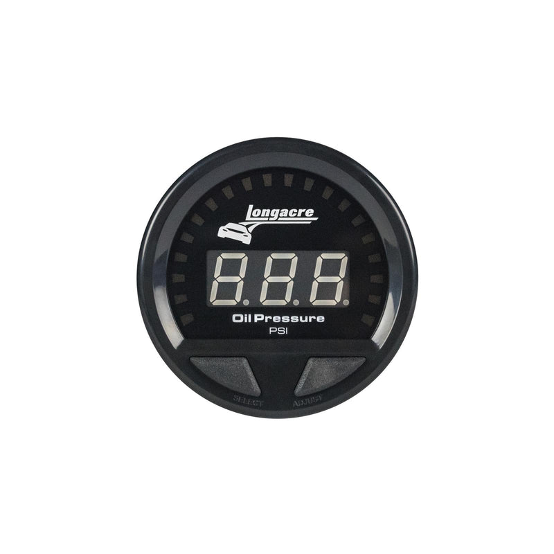 Longacre Digital Elite Waterproof Gauges, Oil Pressure 0-120 psi, Sensor Included