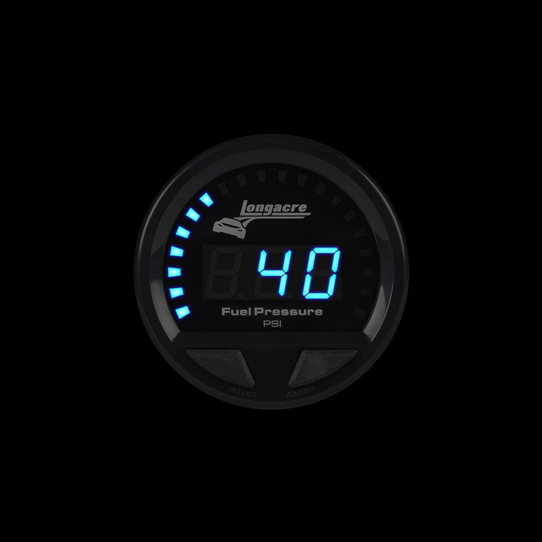 Longacre Digital Elite Waterproof Gauges, Fuel Pressure 0-120 psi, Sensor Included