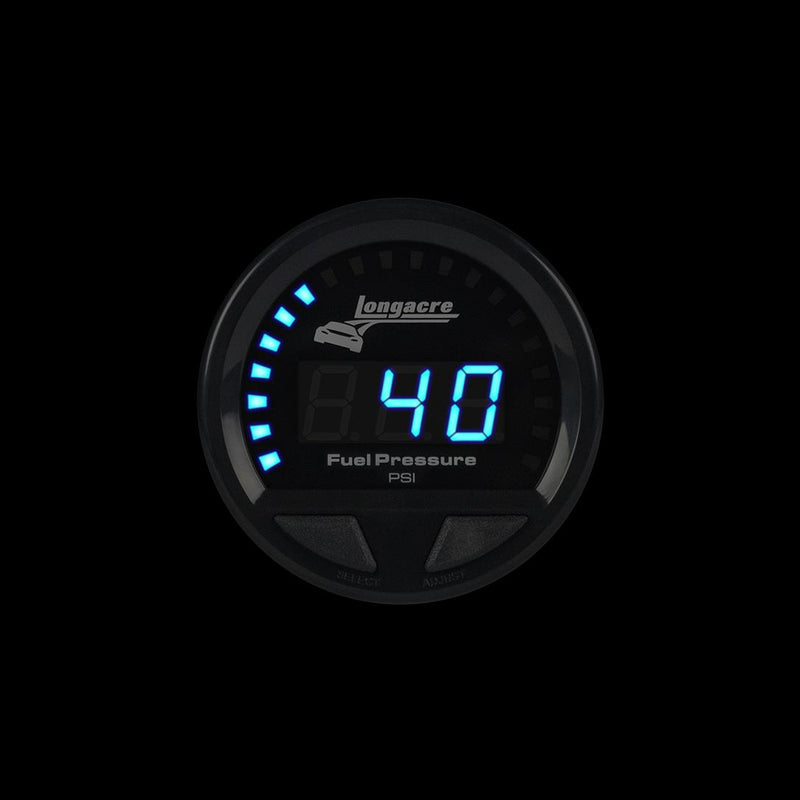 Longacre Digital Elite Waterproof Gauges, Fuel Pressure 0-120 psi, Sensor Included