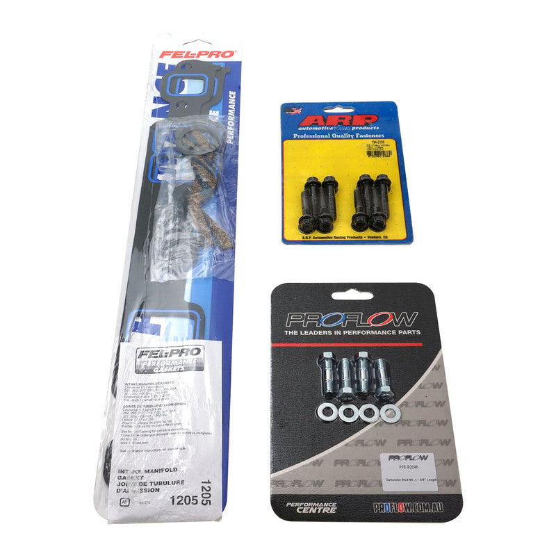 VPW Intake Manifold & Carburettor Kit, Black Series Proflow Air Dual Intake , Quick Fuel 600 CFM Vac ,Electric Choke Carbutetor, SB Chev, Each - VPWM2101-KIT-BK