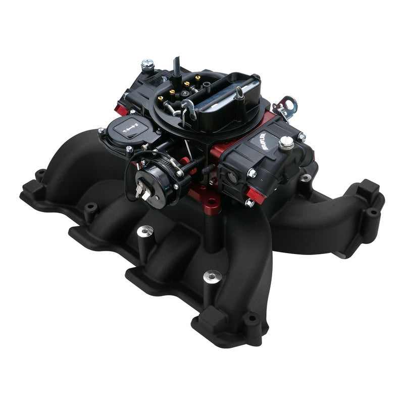 VPW Intake Manifold & Carburettor Kit Black Series RPM AirMax, Dual Plane, Street Brawler 750 Vac, Electric Choke,Carbutetor, Chev For Holden LS1,LS2 - VPWM300130-Kit-BK