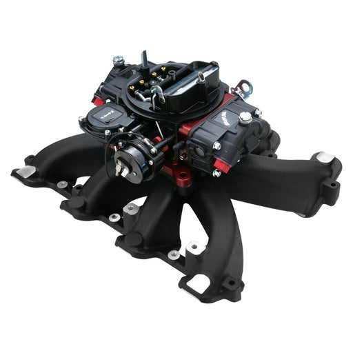 VPW Intake Manifold & Carburettor Kit Black Series RPM AirMax, Single Plane, Street Brawler 750 Vac, Electric Choke,Carbutetor, Chev For Holden LS1,LS - VPWM300132-Kit-BK