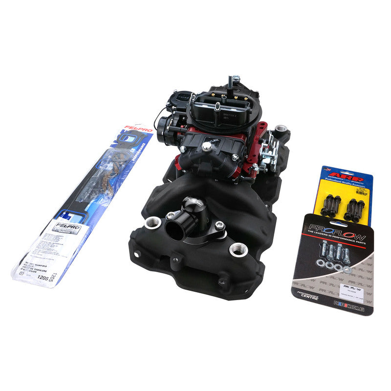VPW Intake Manifold & Carburettor Kit Silver Series RPM AirMax, Dual Plane, Street Brawler 750 Vac, Electric Choke,Carbutetor, SB Chev, Each - VPWM7501-KIT-BK VPWM7501-KIT-BK