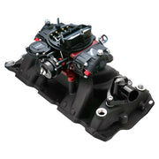 VPW Intake Manifold & Carburettor Kit Silver Series RPM AirMax, Dual Plane, Street Brawler 750 Vac, Electric Choke,Carbutetor, SB Chev, Each - VPWM7501-KIT-BK