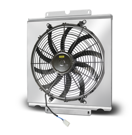 AFCO Aluminum Shroud and 14 Inch Fan - fits 80108NR Dragster/Roadster Radiator - 80108NFAN 80108NFAN