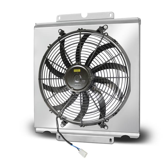 AFCO Aluminum Shroud and 14 Inch Fan - fits 80108NR Dragster/Roadster Radiator - 80108NFAN 80108NFAN