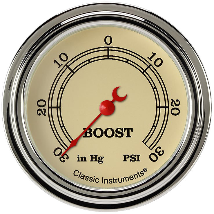 Classic Instruments Vintage 2-5/8" Boost/Vac Gauge - VT341SLF
