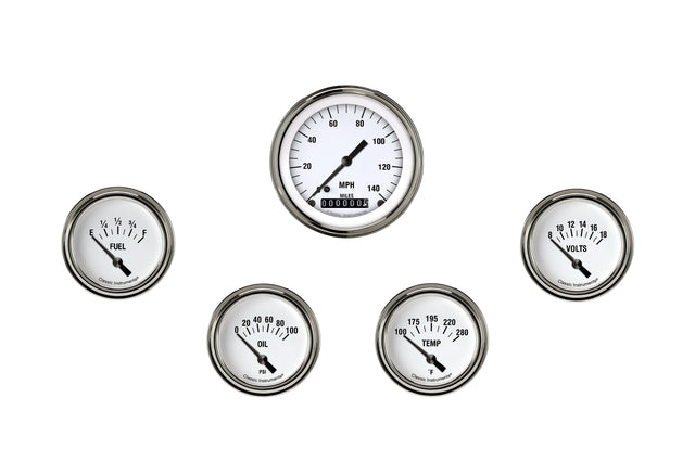 Classic Instruments White Hot Five Gauge Set 200 - WH200SLF