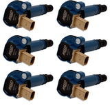 MSD Ignition Coil - Ford EcoBoost - 3.5L V6 - 3-Pin Connector - Blue - 6-Pack - 825765