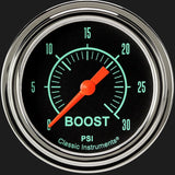 Classic Instruments G/Stock 2 5/8" Boost Gauge, 30 psi - GS342SLF