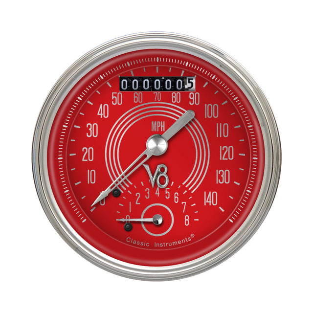 Classic Instruments V8 Red Steelie 3 3/8" Ultimate - V8RS20SHC