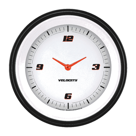 Classic Instruments Velocity White 3 3/8" Clock - VS93WBLF