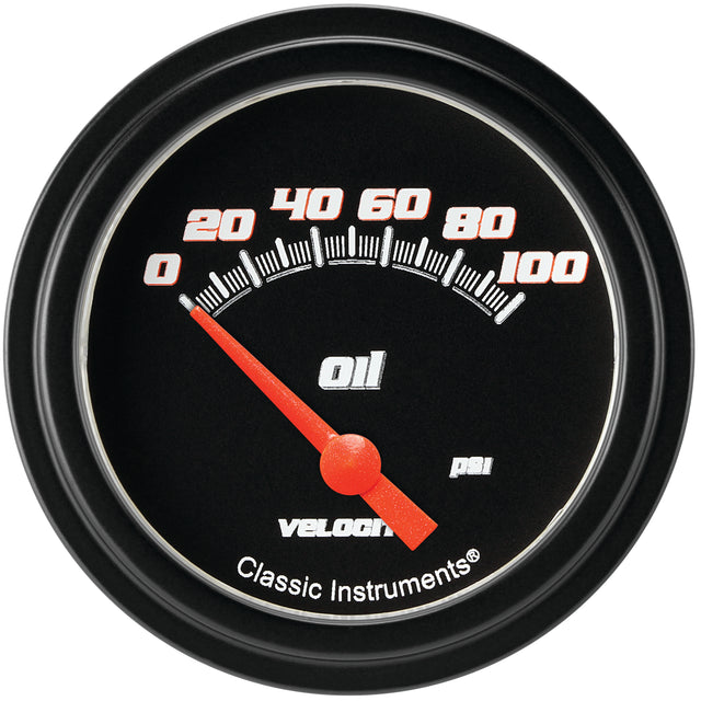 Classic Instruments Velocity Black 2-5/8" Oil Pressure Gauge - VS281BBLF